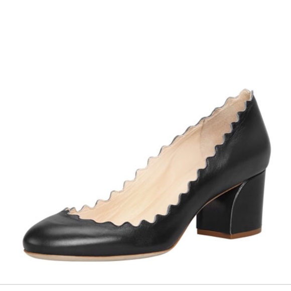 Chloe Shoes - Chloe leather scallop Heel Pumps